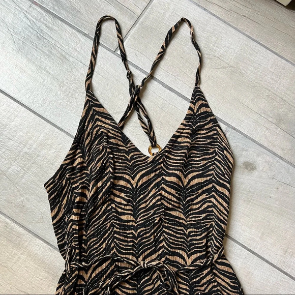 Aila blue tiger zebra animal striped gauzy mini dress. Size S - Picture 10 of 15